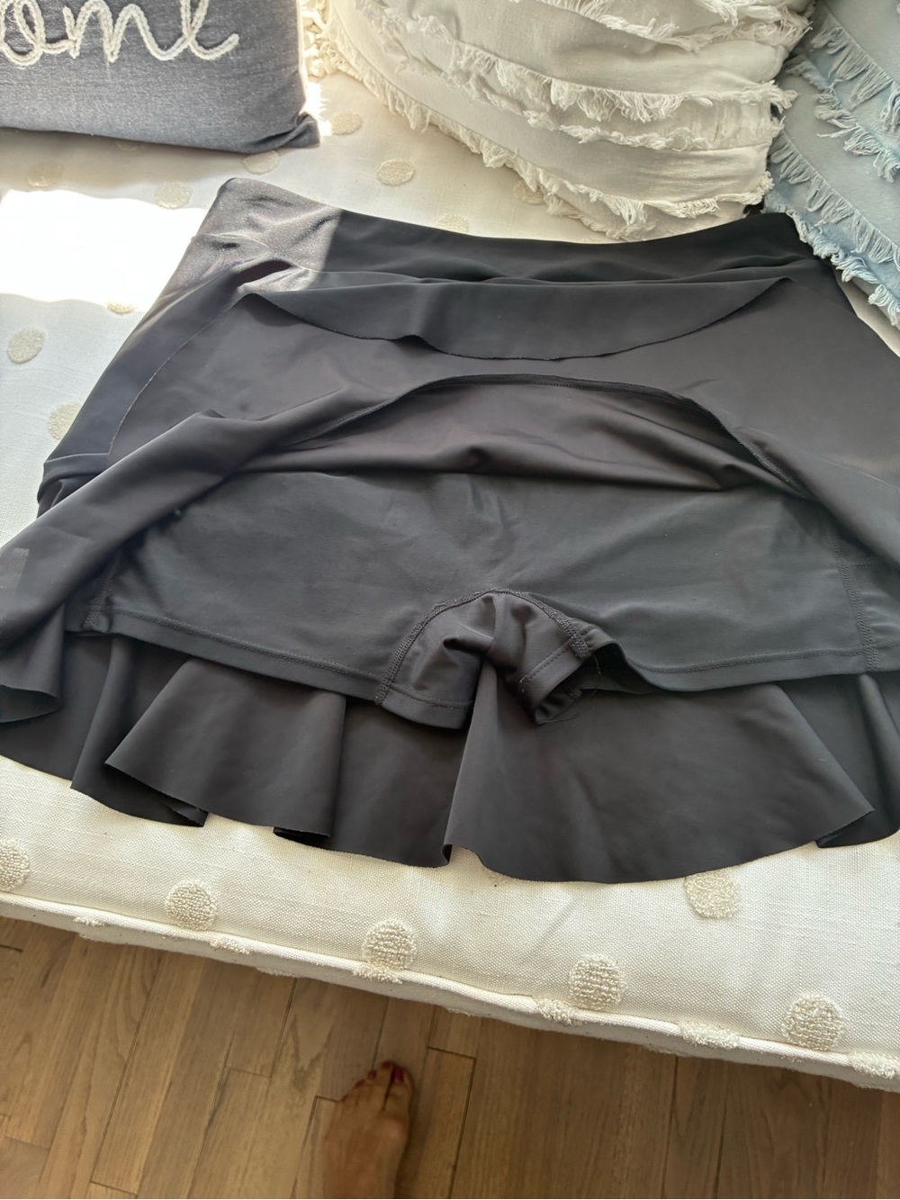 Women’s Black Active Skort with Ruffle Hem swim skirt